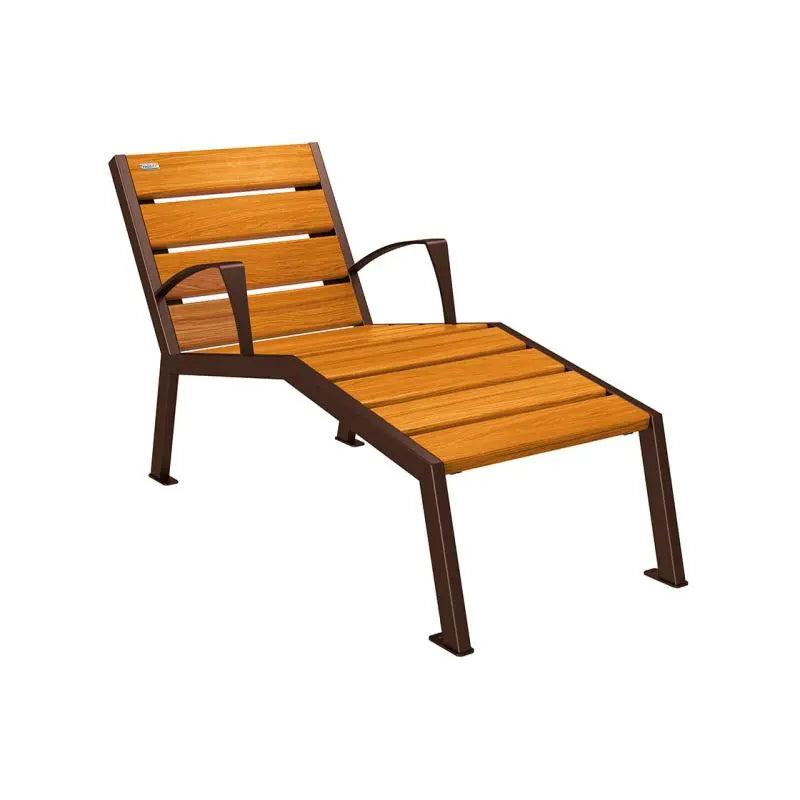Chaise longue bois et acier Silaos