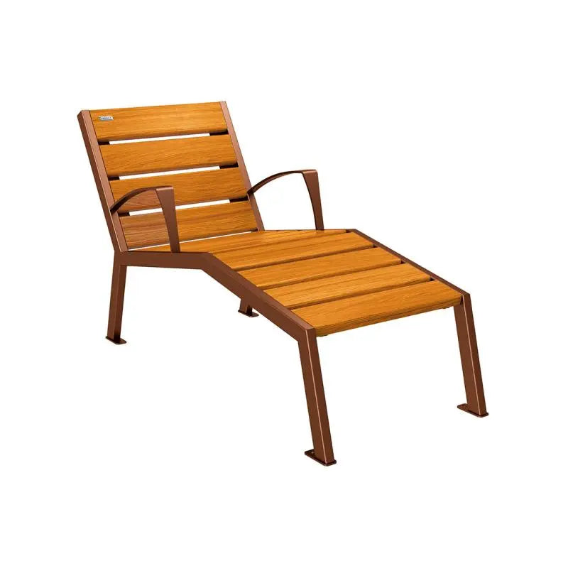 Chaise longue bois et acier Silaos