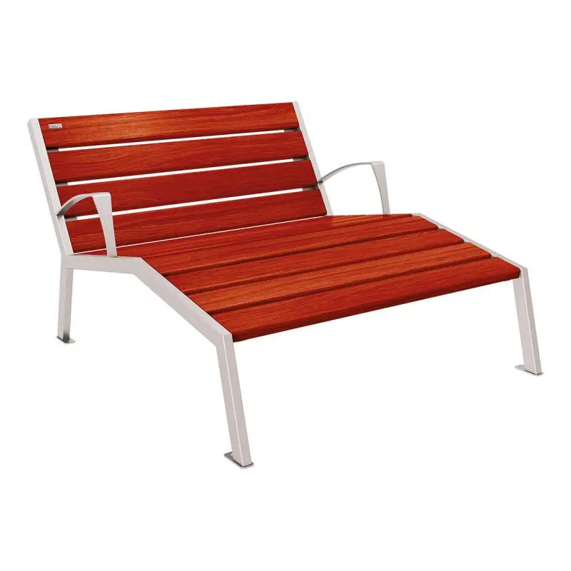 Chaise longue bois et acier Silaos