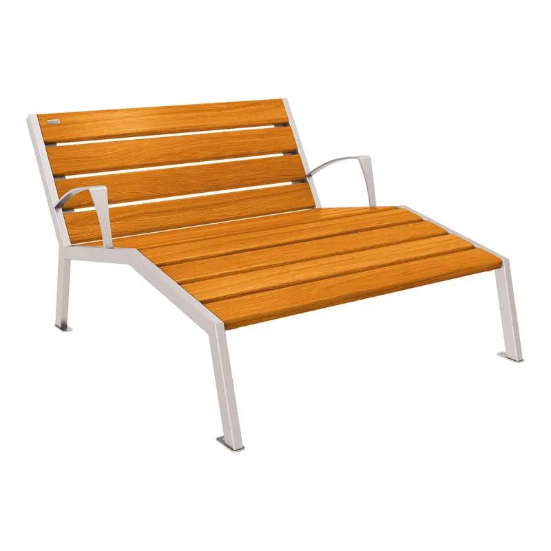 Chaise longue bois et acier Silaos
