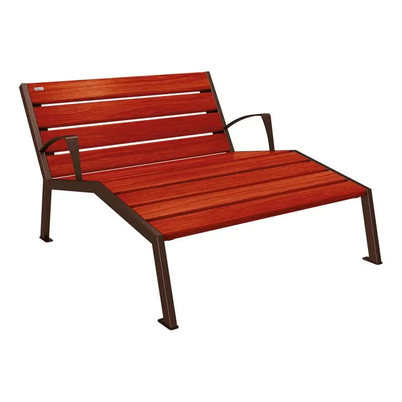 Chaise longue bois et acier Silaos