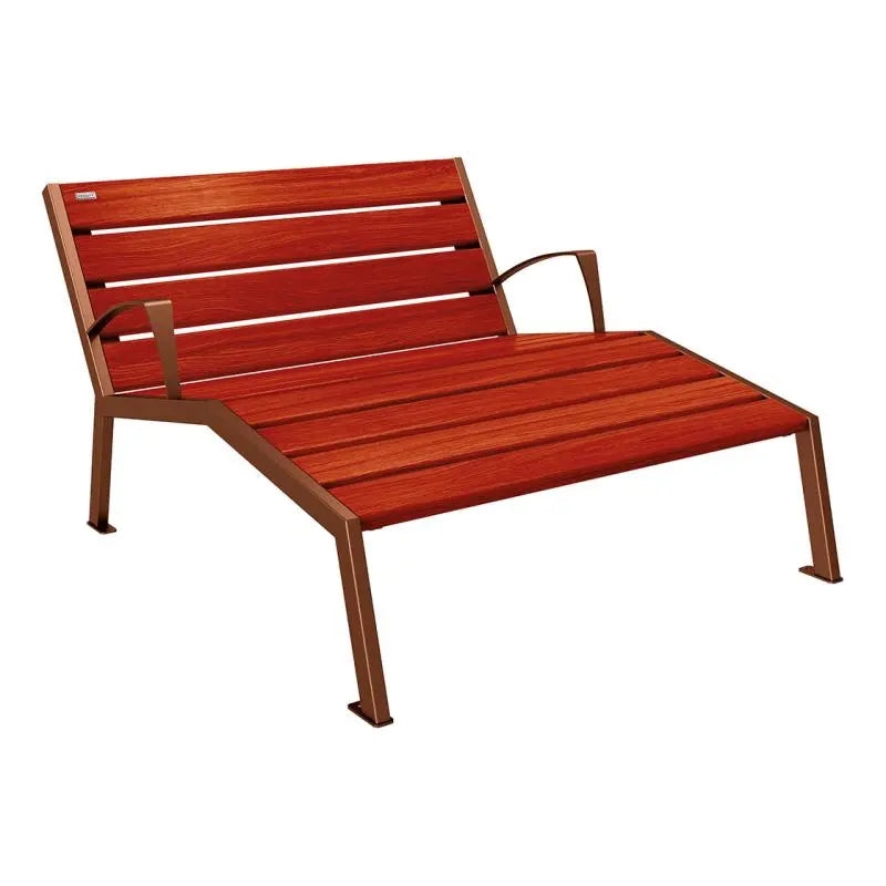 Chaise longue bois et acier Silaos