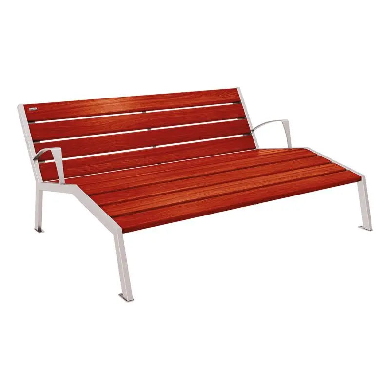 Chaise longue bois et acier Silaos