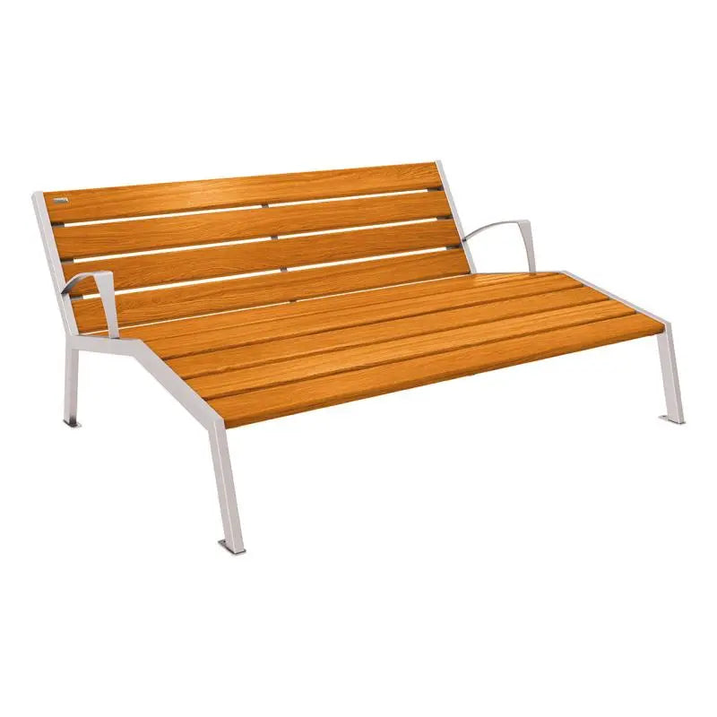 Chaise longue bois et acier Silaos