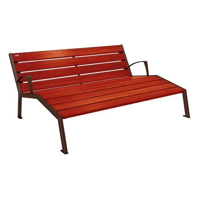 Chaise longue bois et acier Silaos