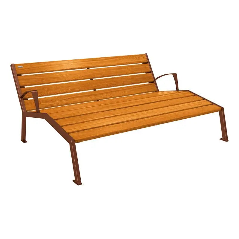 Chaise longue bois et acier Silaos