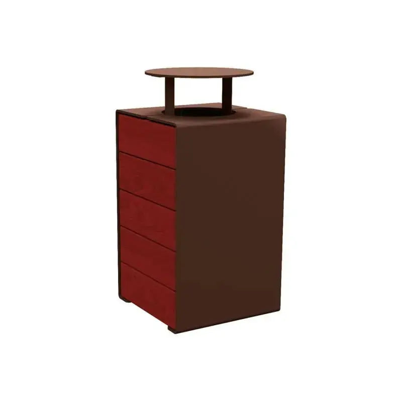 Corbeille KUB acier et bois