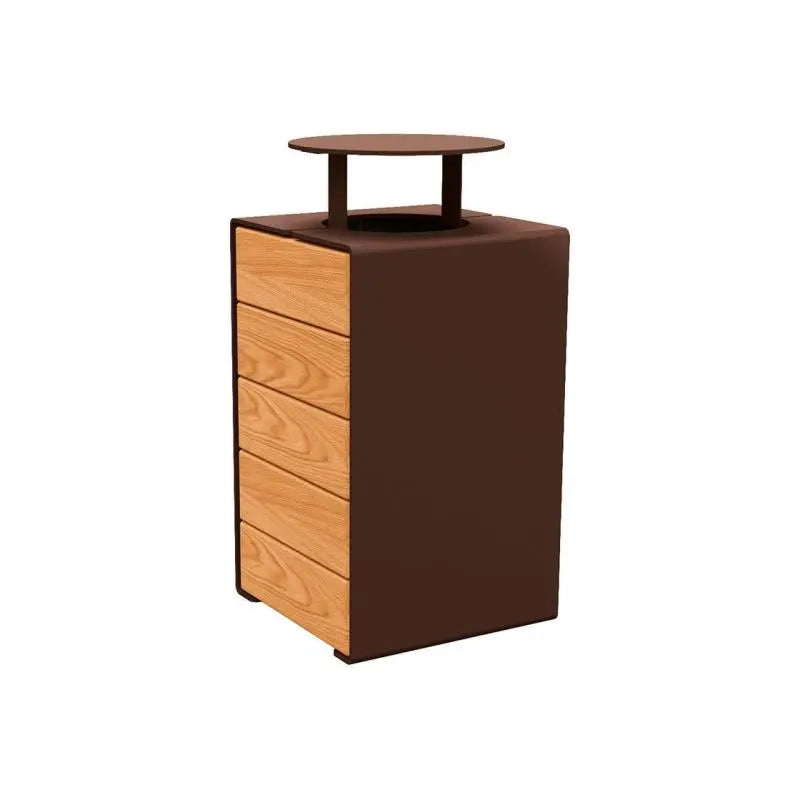 Corbeille KUB acier et bois