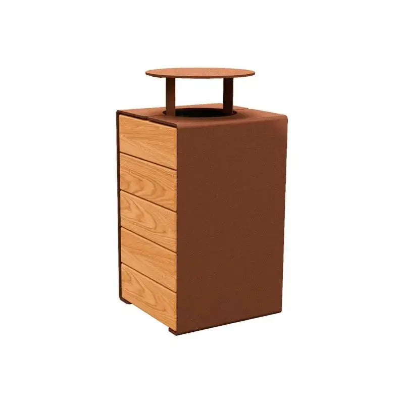 Corbeille KUB acier et bois