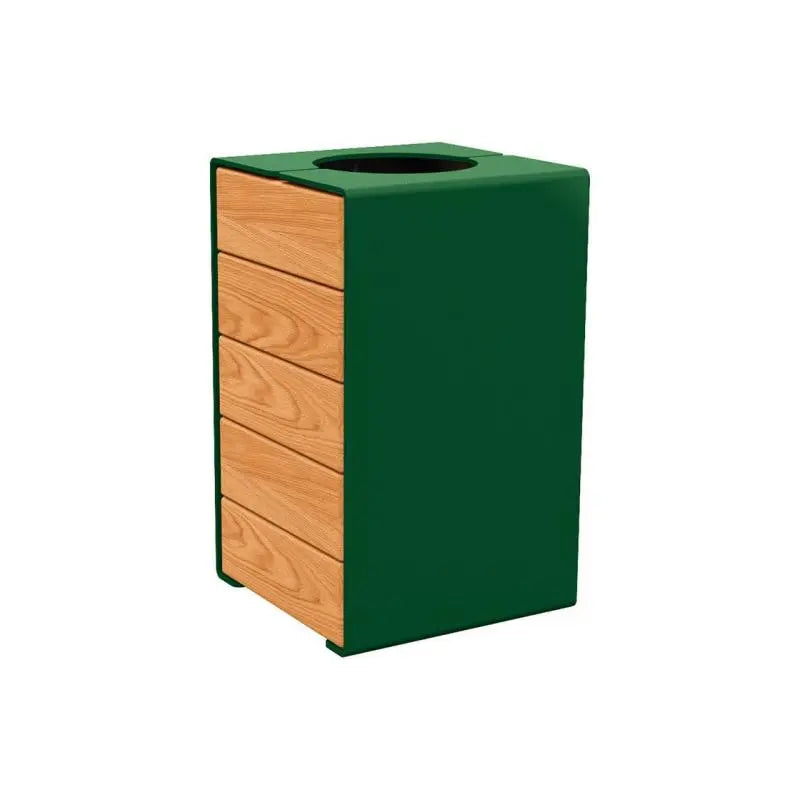 Corbeille KUB acier et bois