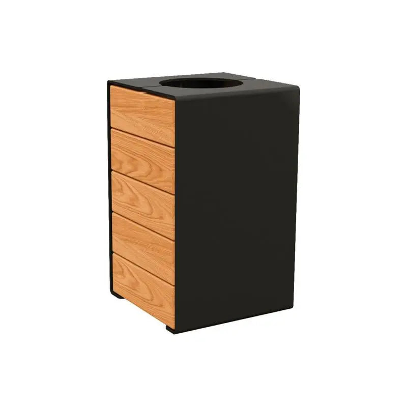Corbeille KUB acier et bois