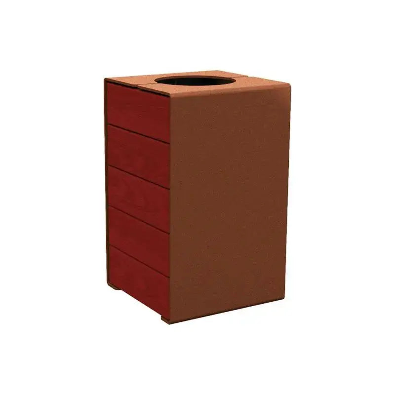 Corbeille KUB acier et bois