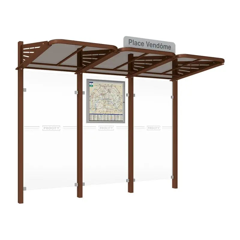 Abribus Conviviale® avec bardages verre Procity