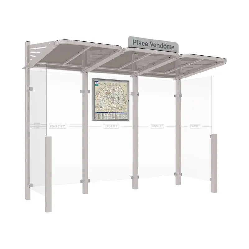 Abribus Conviviale® avec bardages verre Procity