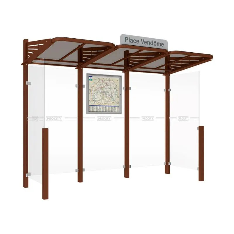 Abribus Conviviale® avec bardages verre Procity