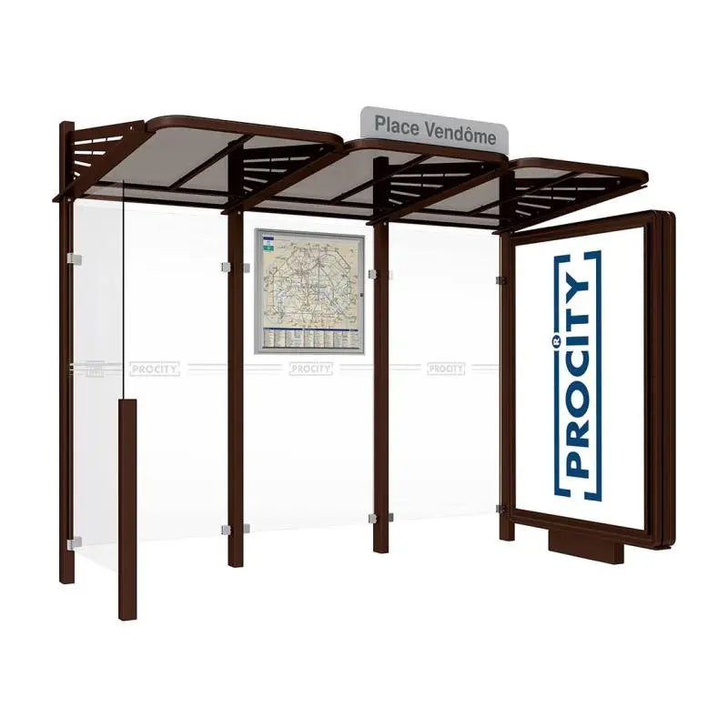 Abribus Conviviale® avec bardages verre Procity