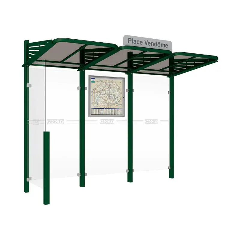 Abribus Conviviale® avec bardages verre Procity