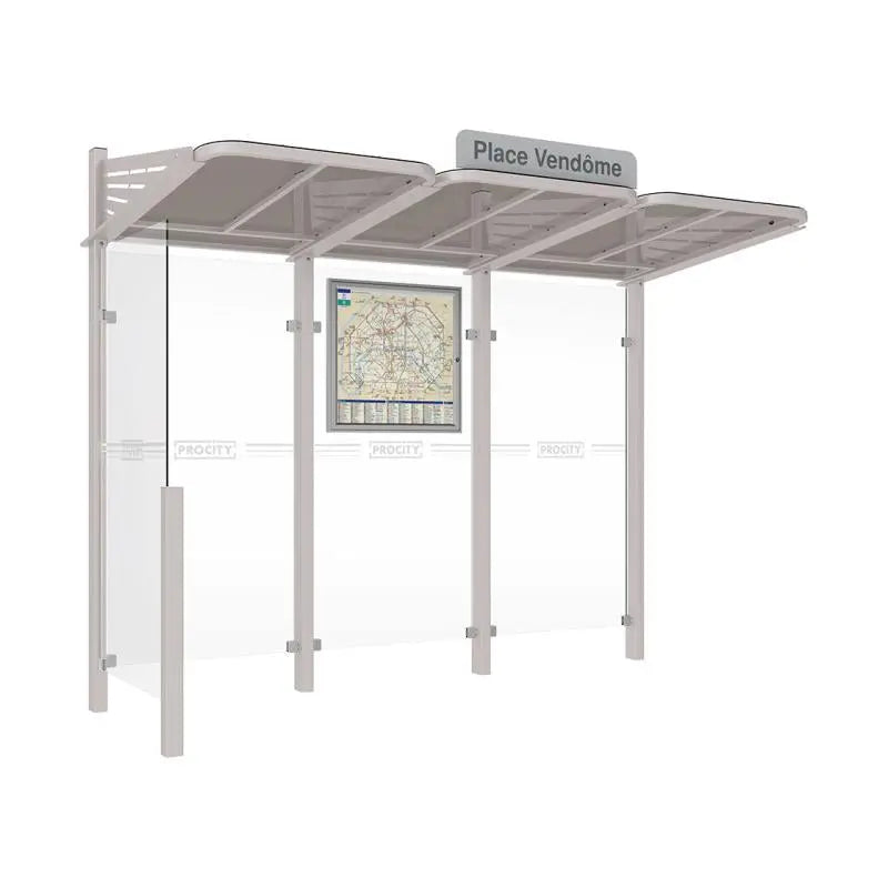 Abribus Conviviale® avec bardages verre Procity