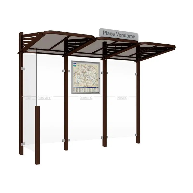 Abribus Conviviale® avec bardages verre Procity