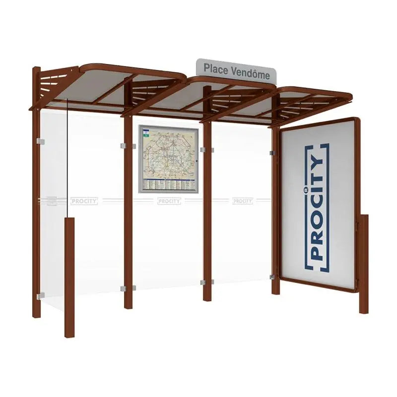 Abribus Conviviale® avec bardages verre Procity
