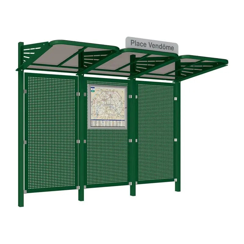 Abribus Conviviale® avec bardages acier Procity