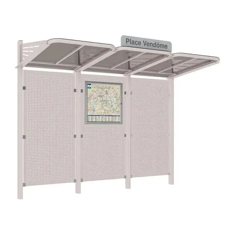 Abribus Conviviale® avec bardages acier Procity