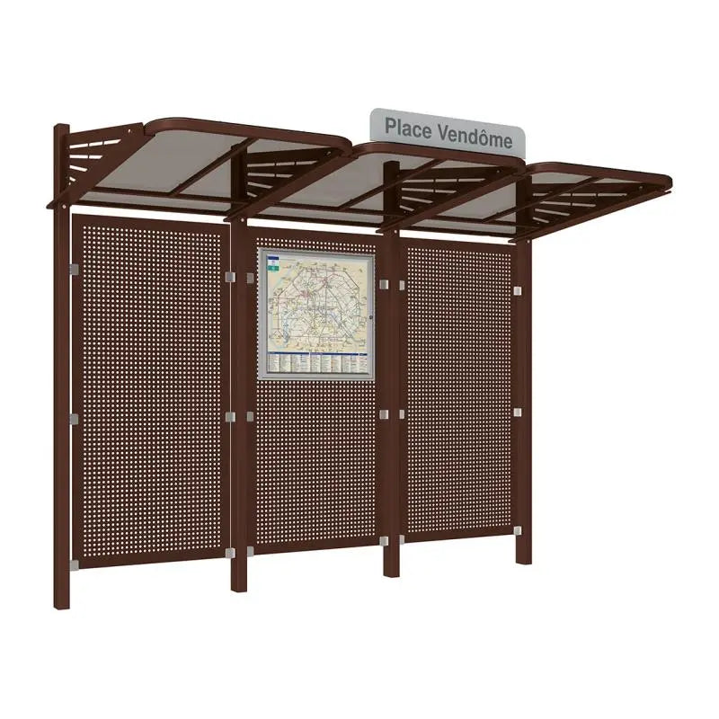 Abribus Conviviale® avec bardages acier Procity