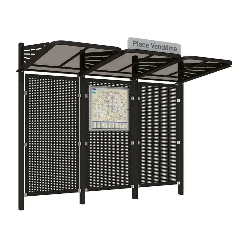 Abribus Conviviale® avec bardages acier Procity