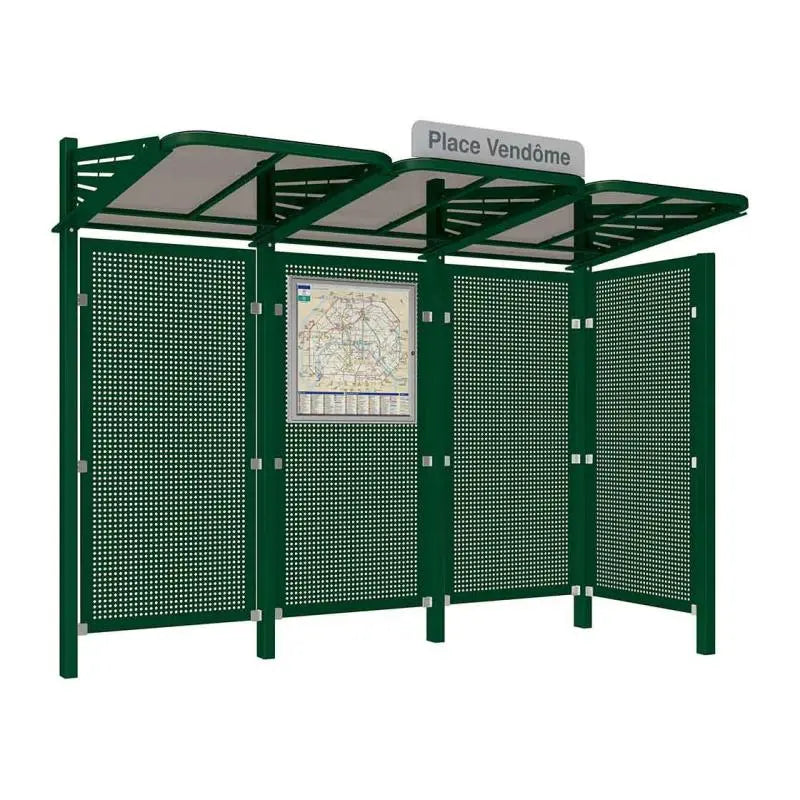 Abribus Conviviale® avec bardages acier Procity