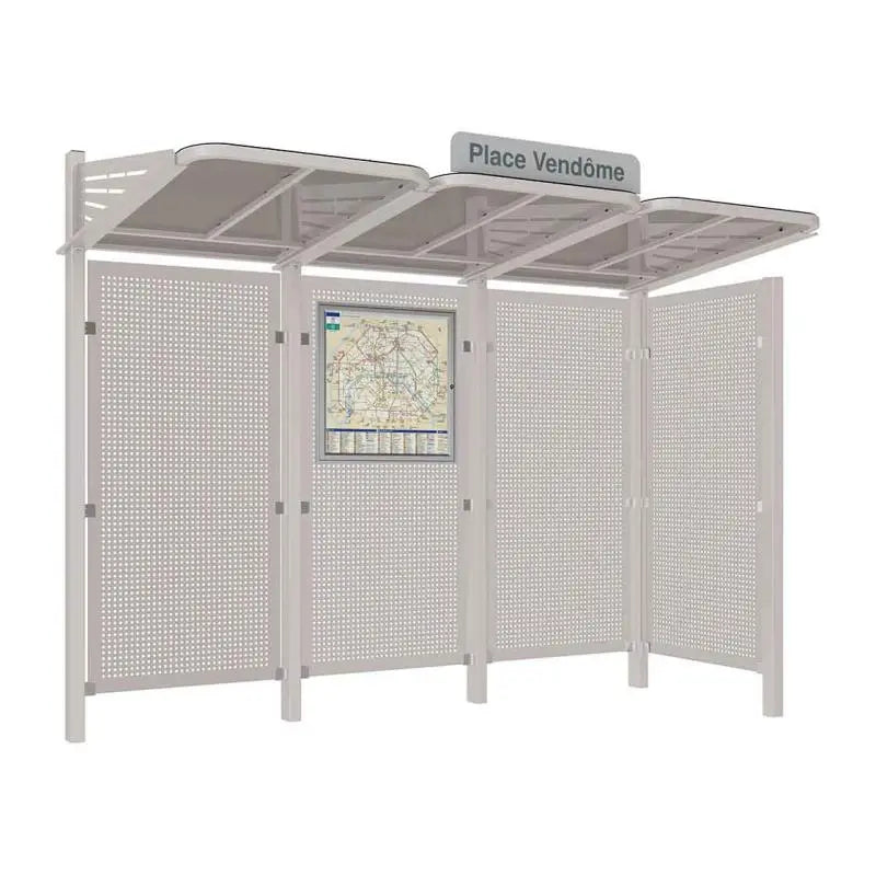 Abribus Conviviale® avec bardages acier Procity