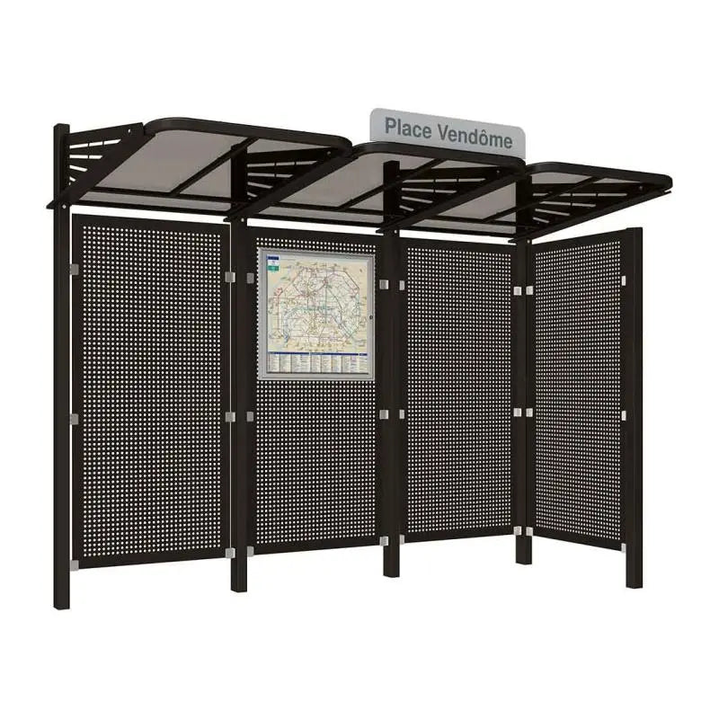 Abribus Conviviale® avec bardages acier Procity