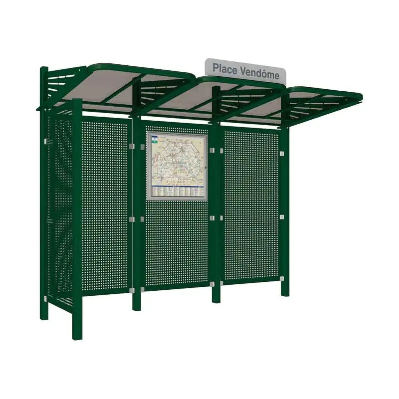 Abribus Conviviale® avec bardages acier Procity