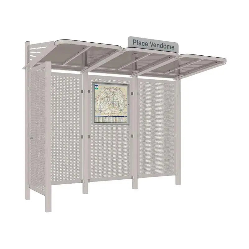 Abribus Conviviale® avec bardages acier Procity