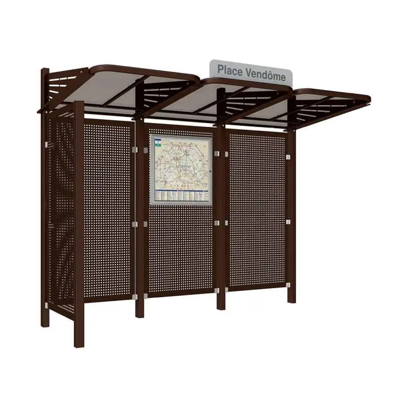 Abribus Conviviale® avec bardages acier Procity
