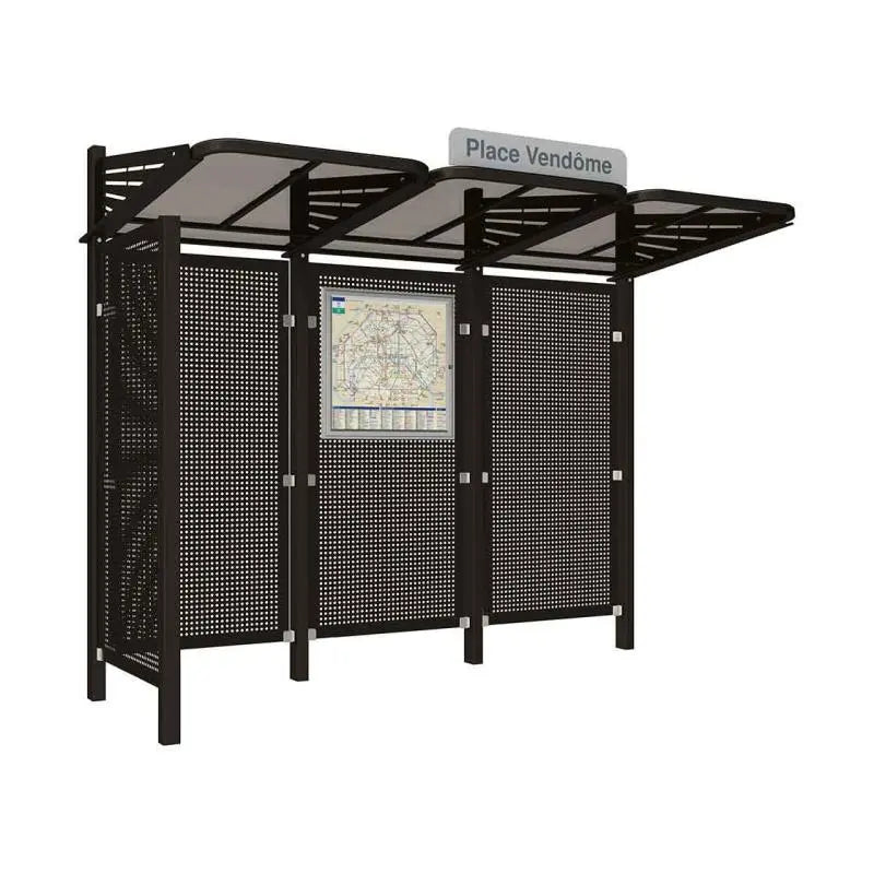 Abribus Conviviale® avec bardages acier Procity