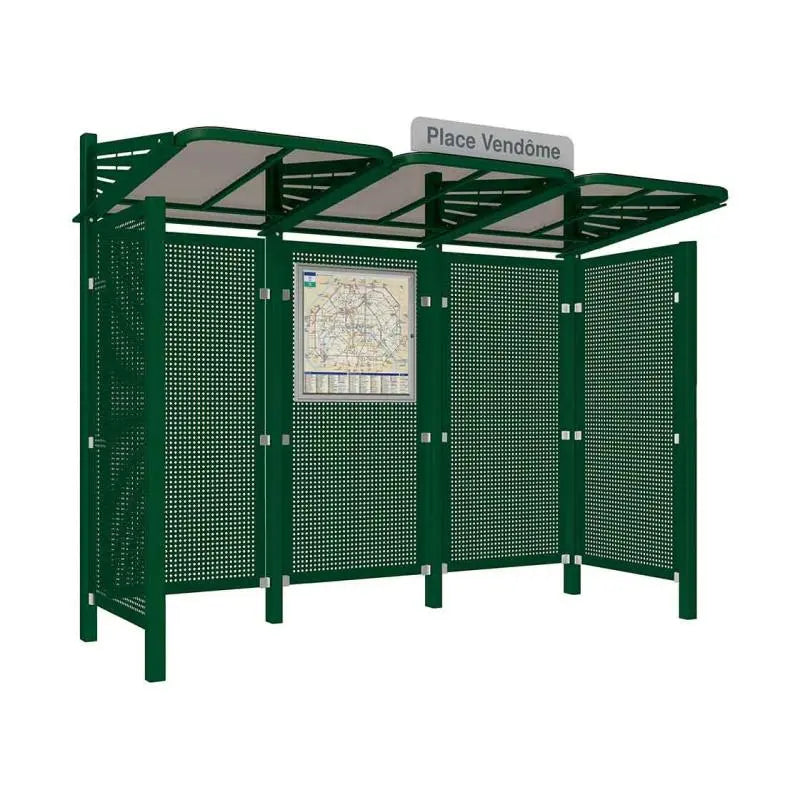 Abribus Conviviale® avec bardages acier Procity