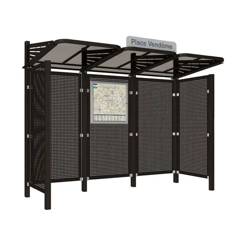 Abribus Conviviale® avec bardages acier Procity