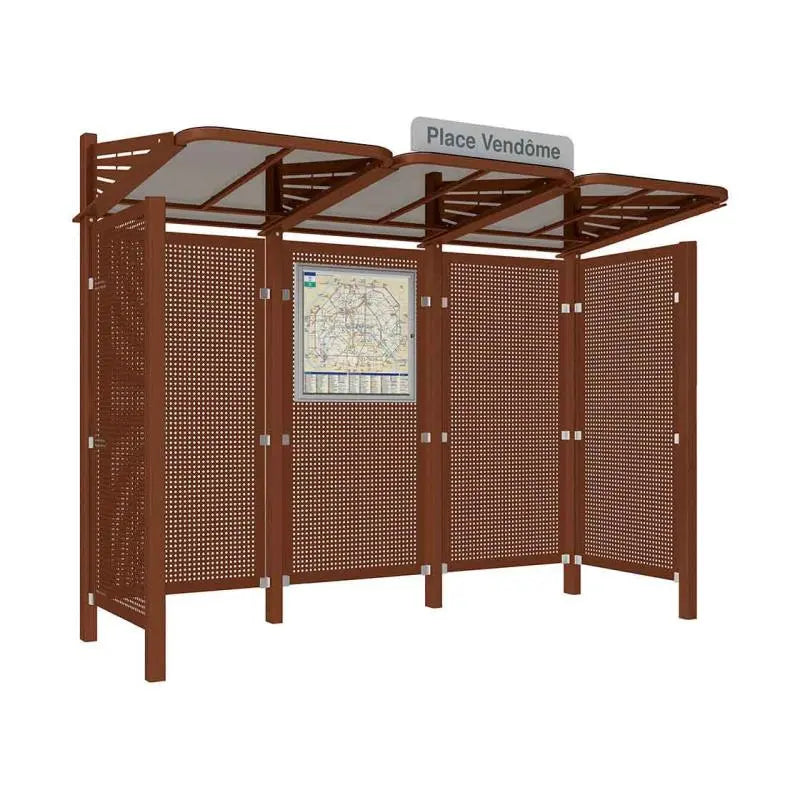 Abribus Conviviale® avec bardages acier Procity