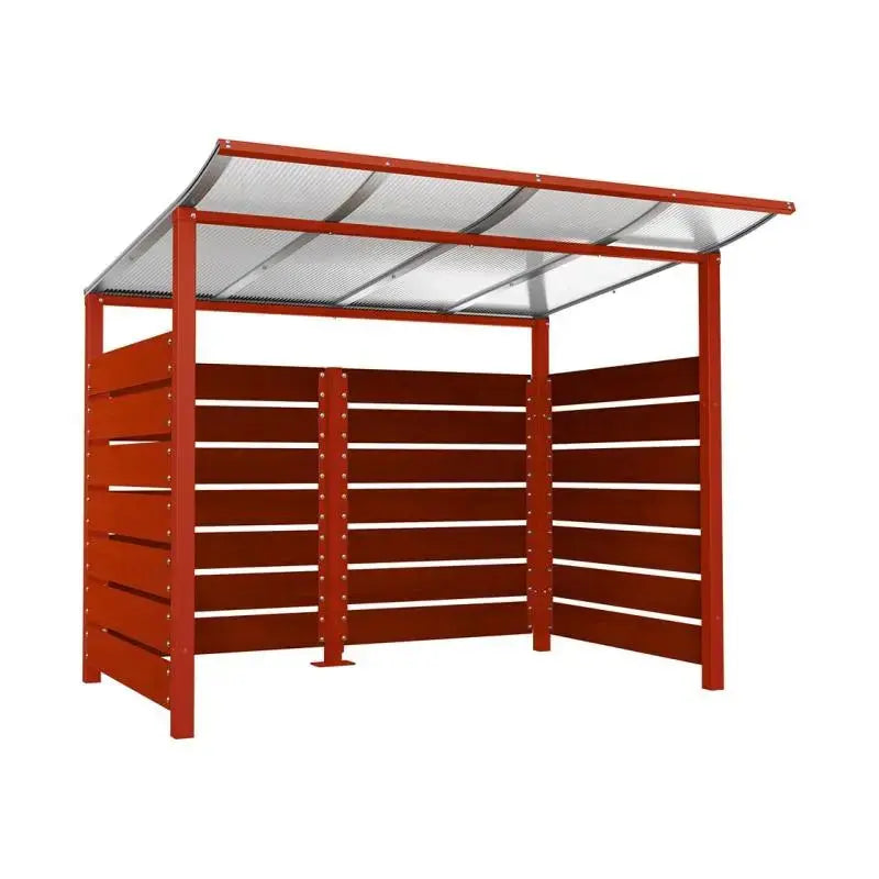 Abri conteneurs modulo-Bordeaux-2000 mm-bois lasuré Acajou-2500 mm