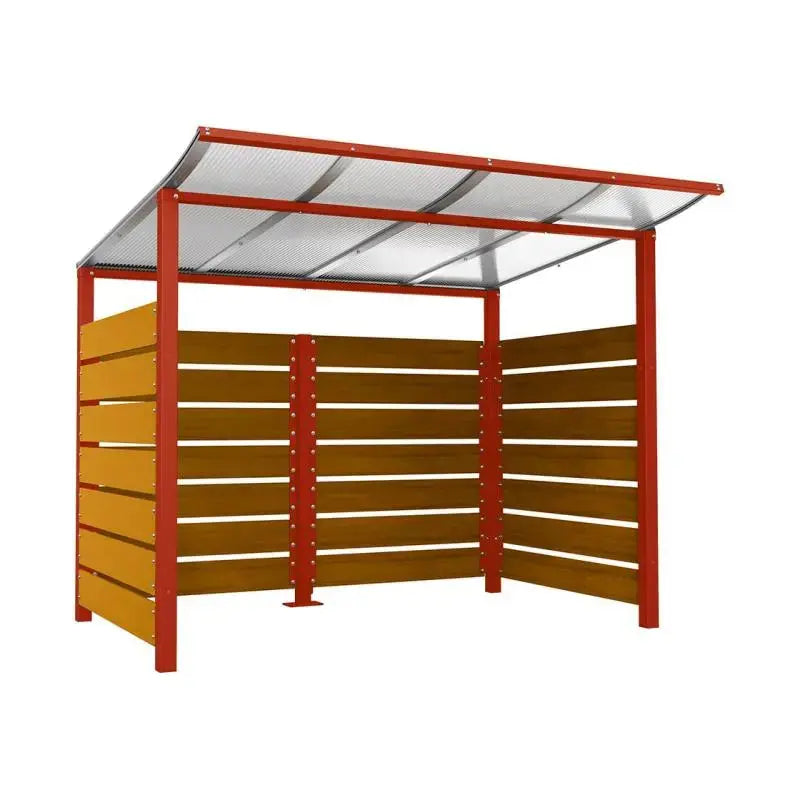 Abri conteneurs modulo-Bordeaux-2000 mm-bois lasuré Chêne clair-2500 mm