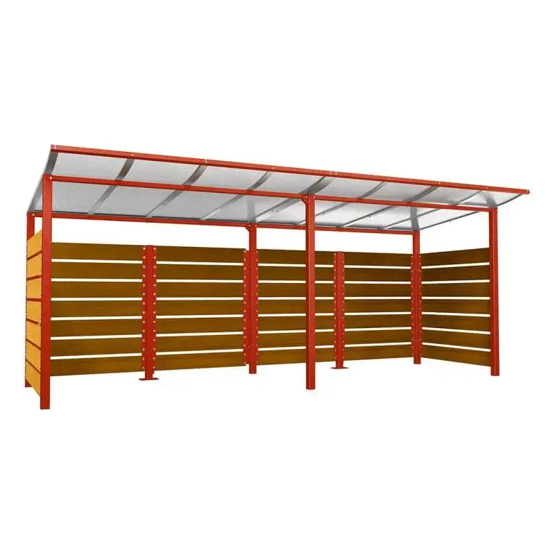 Abri conteneurs modulo-Bordeaux-2000 mm-bois lasuré Chêne clair-5000 mm