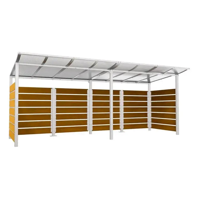 Abri conteneurs modulo-Gris clair-2000 mm-bois lasuré Chêne clair-5000 mm