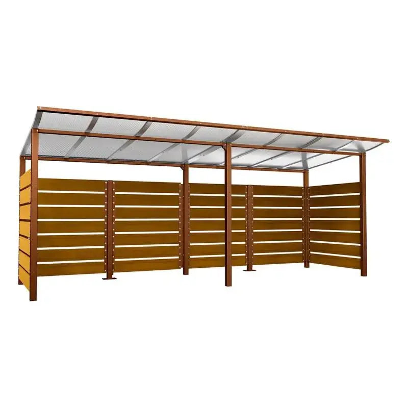 Abri conteneurs modulo-Corten-2000 mm-bois lasuré Chêne clair-5000 mm