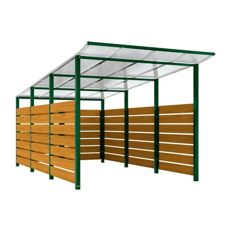 Abri conteneurs modulo-Vert-4 800 mm-bois lasuré Chêne clair-2500 mm