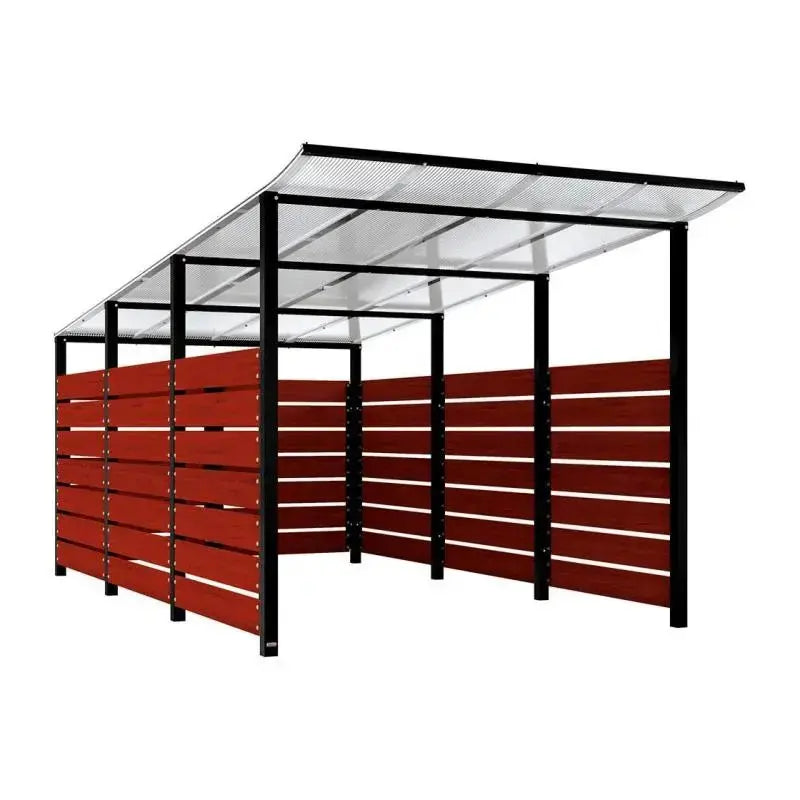 Abri conteneurs modulo-Noir-4 800 mm-bois lasuré Acajou-2500 mm