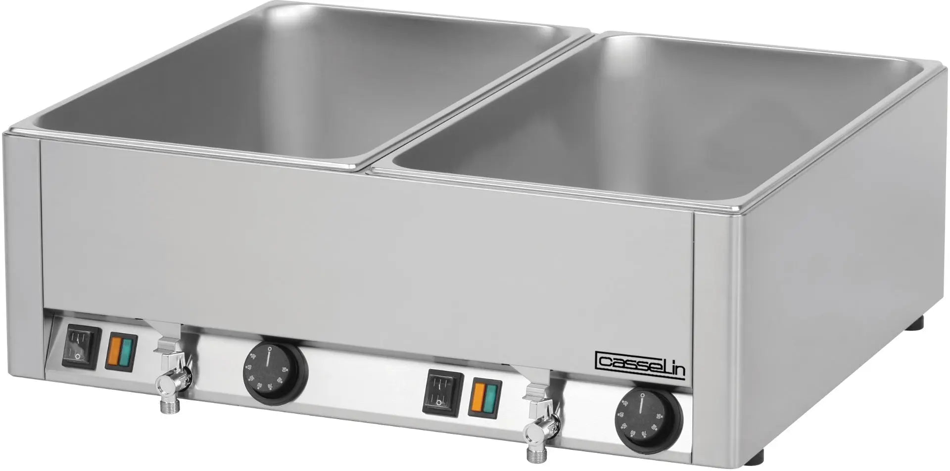 Double bain-marie GN 1/1 avec 2 robinets de vidange Casselin
