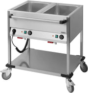 Chariot bain-marie à eau 2 x GN 1/1 Casselin