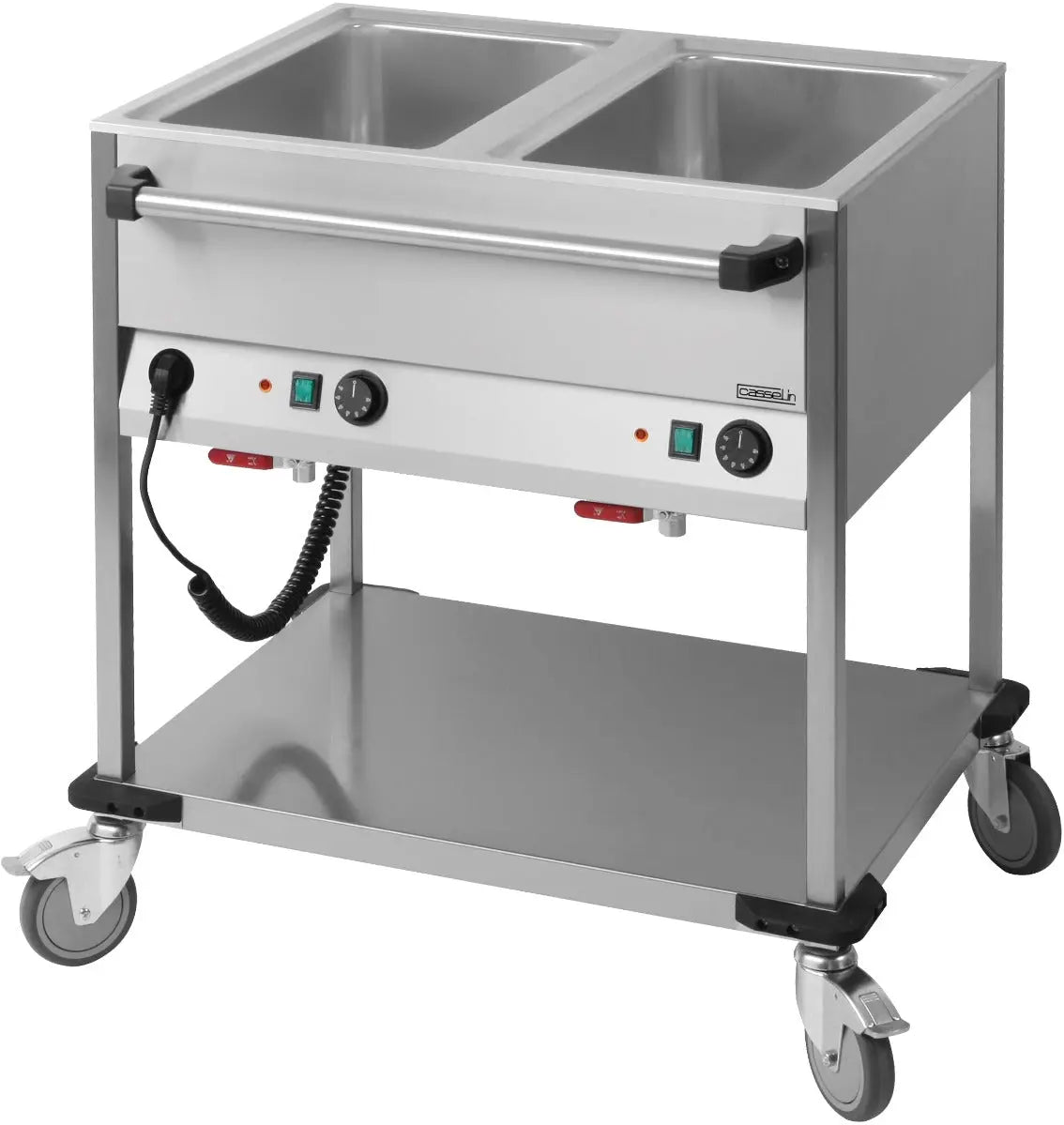 Chariot bain-marie à eau 2 x GN 1/1 Casselin