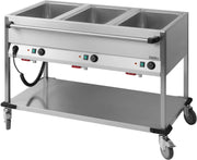 Chariot bain-marie à eau 3 x GN 1/1 Casselin