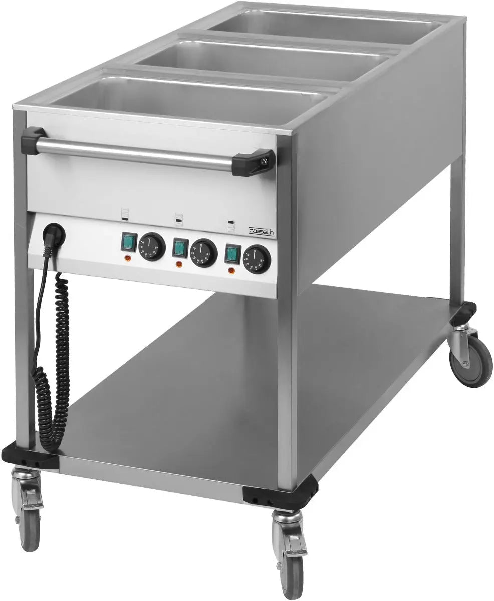 Chariot bain-marie à eau 3 x GN 1/1 Casselin